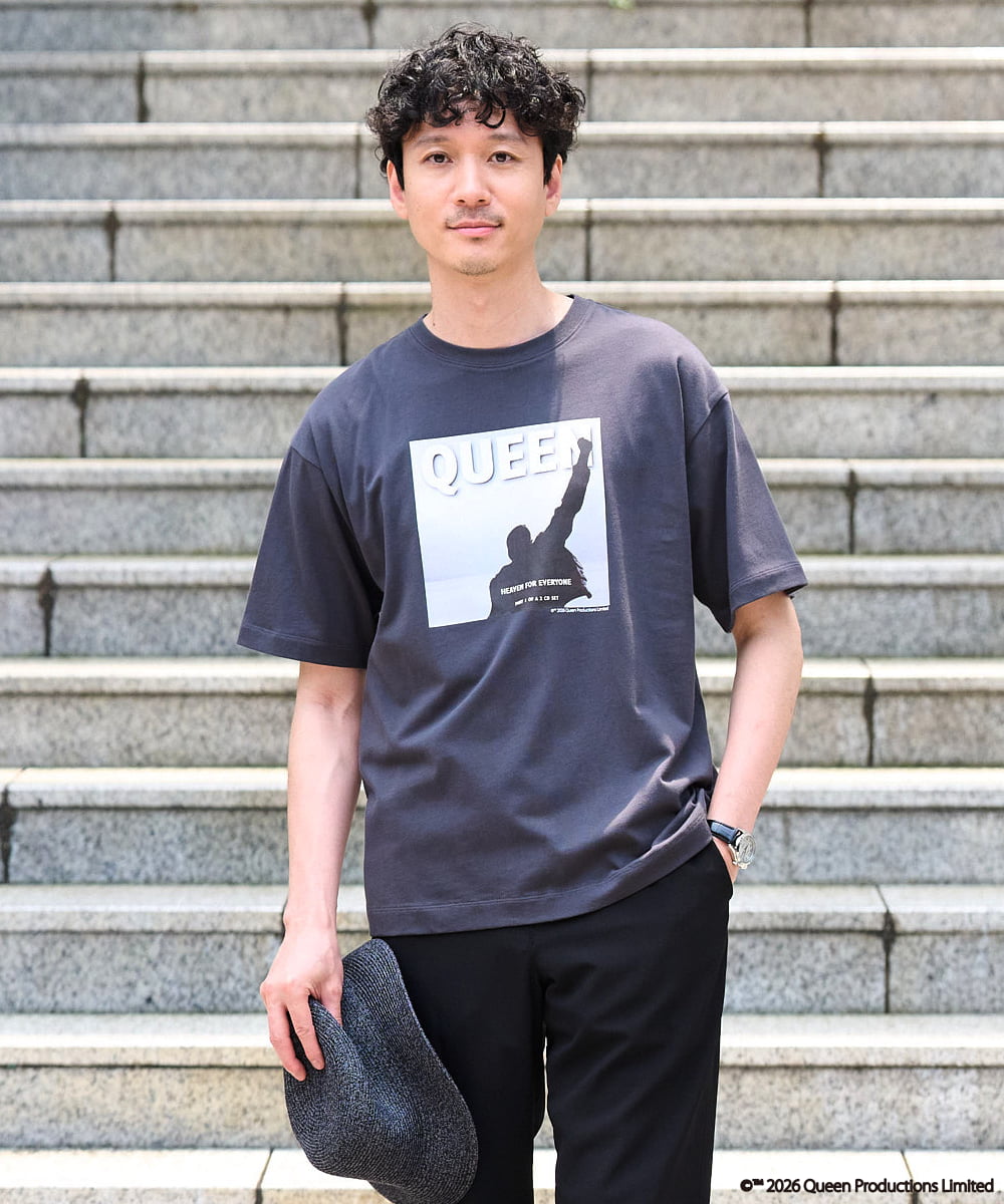 KHKHD65059 a.v.v MEN(アー・ヴェ・ヴェ) 【接触冷感】ＱＵＥＥＮ　プリントカットソー プリントカラー赤.緑。黄色。水色