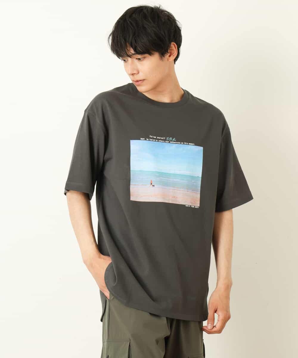 KHKHP10039 a.v.v MEN(アー・ヴェ・ヴェ) 【コラボ】フォトグラファーコラボロングシルエットカットソー ダークグレー