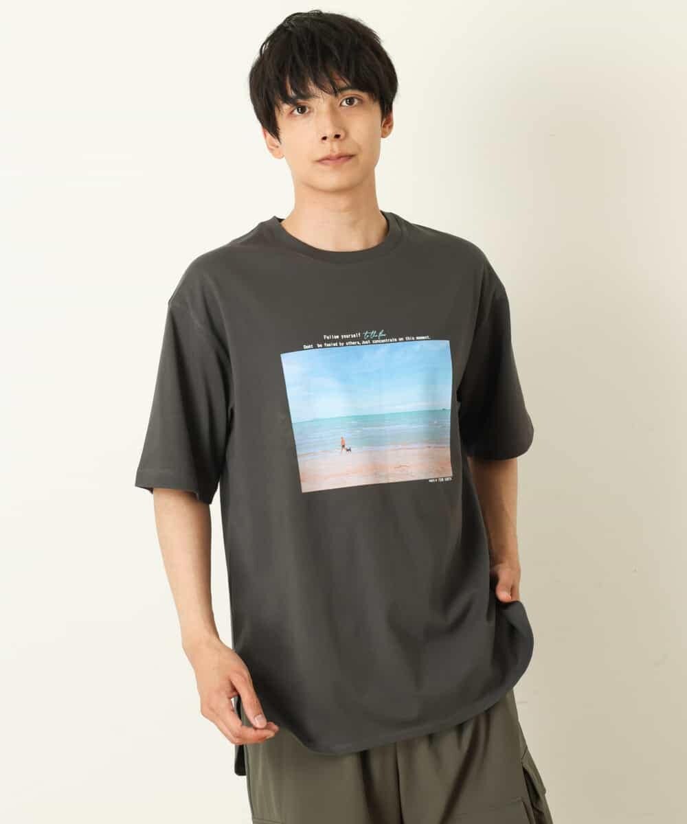 KHKHP10039 a.v.v MEN(アー・ヴェ・ヴェ) 【コラボ】フォトグラファーコラボロングシルエットカットソー ダークグレー