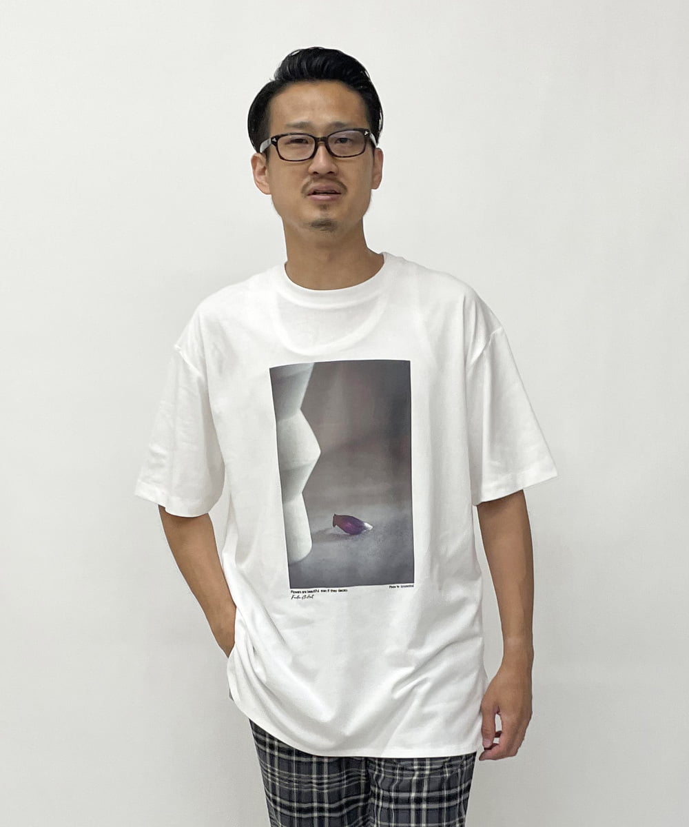 KHKHP13039 a.v.v MEN(アー・ヴェ・ヴェ) 【コラボ】フォトグラファーコラボロングシルエットカットソー ホワイト