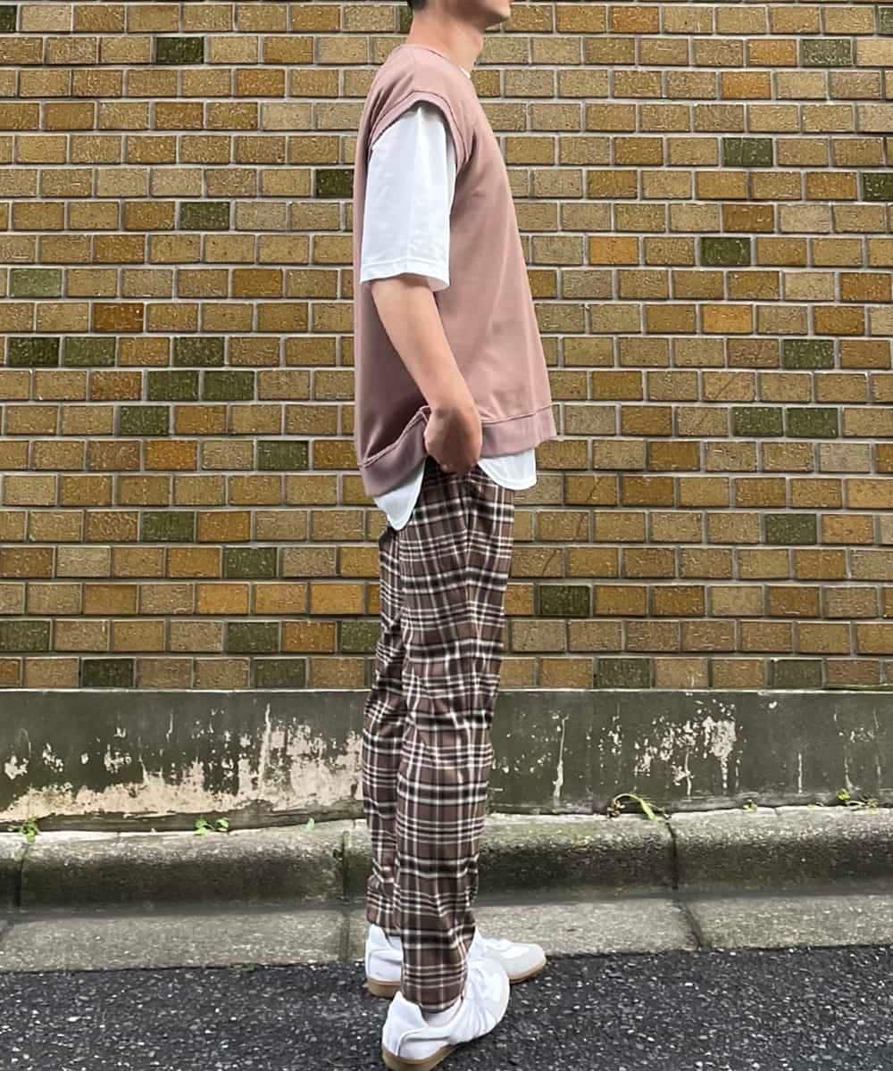KHKHP34054 a.v.v MEN(アー・ヴェ・ヴェ) 【2SET/S-XXL】ライトダンボールベストレイヤードカットソー グリーン