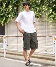 KHKHP40029 a.v.v MEN(アー・ヴェ・ヴェ) 【S-XXL/多機能】シルケットスムースワイドシルエットカットソー グリーン