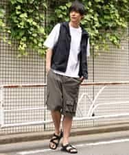 KHKHP40029 a.v.v MEN(アー・ヴェ・ヴェ) 【S-XXL/多機能】シルケットスムースワイドシルエットカットソー グリーン