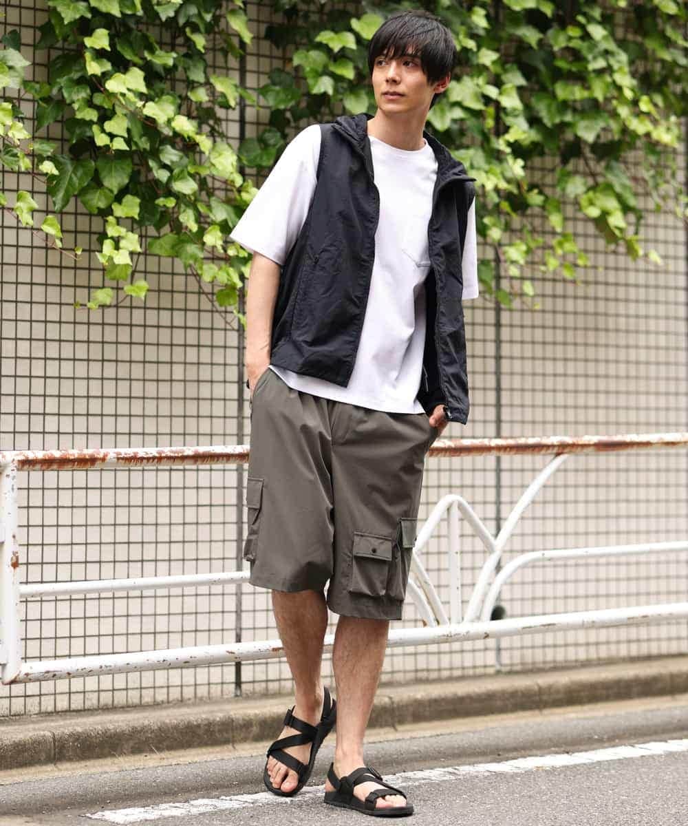 KHKHP40029 a.v.v MEN(アー・ヴェ・ヴェ) 【S-XXL/多機能】シルケットスムースワイドシルエットカットソー グリーン