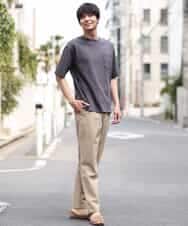 KHKHP40029 a.v.v MEN(アー・ヴェ・ヴェ) 【S-XXL/多機能】シルケットスムースワイドシルエットカットソー グリーン