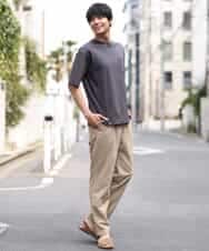 KHKHP40029 a.v.v MEN(アー・ヴェ・ヴェ) 【S-XXL/多機能】シルケットスムースワイドシルエットカットソー グリーン