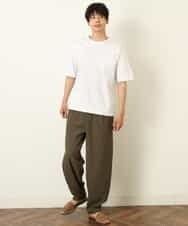 KHKHP40029 a.v.v MEN(アー・ヴェ・ヴェ) 【S-XXL/多機能】シルケットスムースワイドシルエットカットソー グリーン