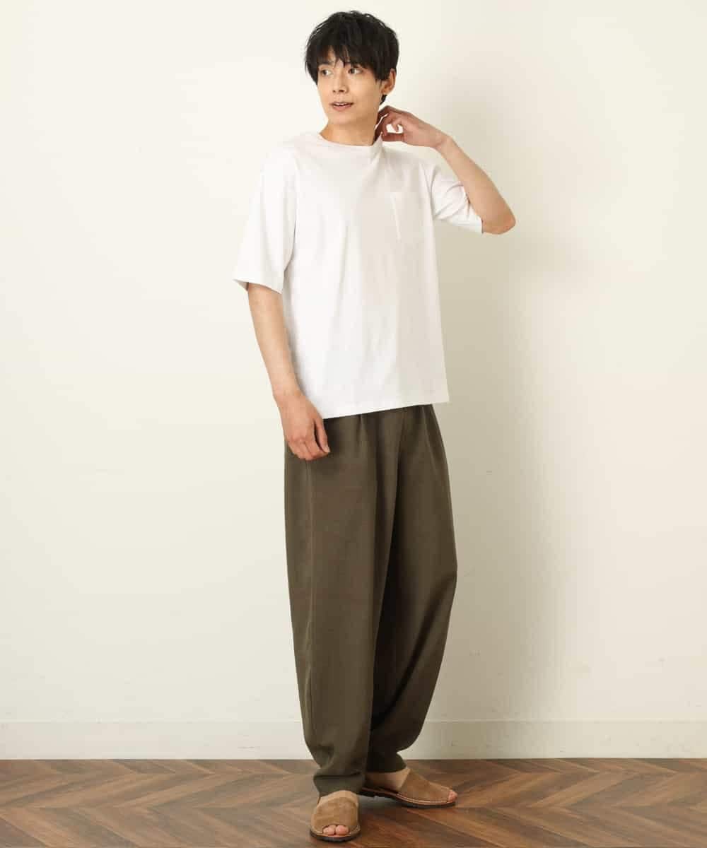 KHKHP40029 a.v.v MEN(アー・ヴェ・ヴェ) 【S-XXL/多機能】シルケットスムースワイドシルエットカットソー グリーン