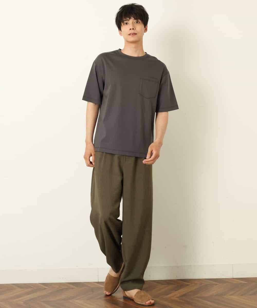 KHKHP40029 a.v.v MEN(アー・ヴェ・ヴェ) 【S-XXL/多機能】シルケットスムースワイドシルエットカットソー グリーン