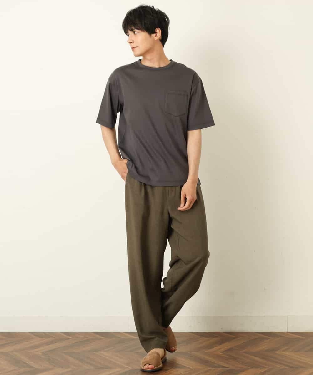 KHKHP40029 a.v.v MEN(アー・ヴェ・ヴェ) 【S-XXL/多機能】シルケットスムースワイドシルエットカットソー グリーン