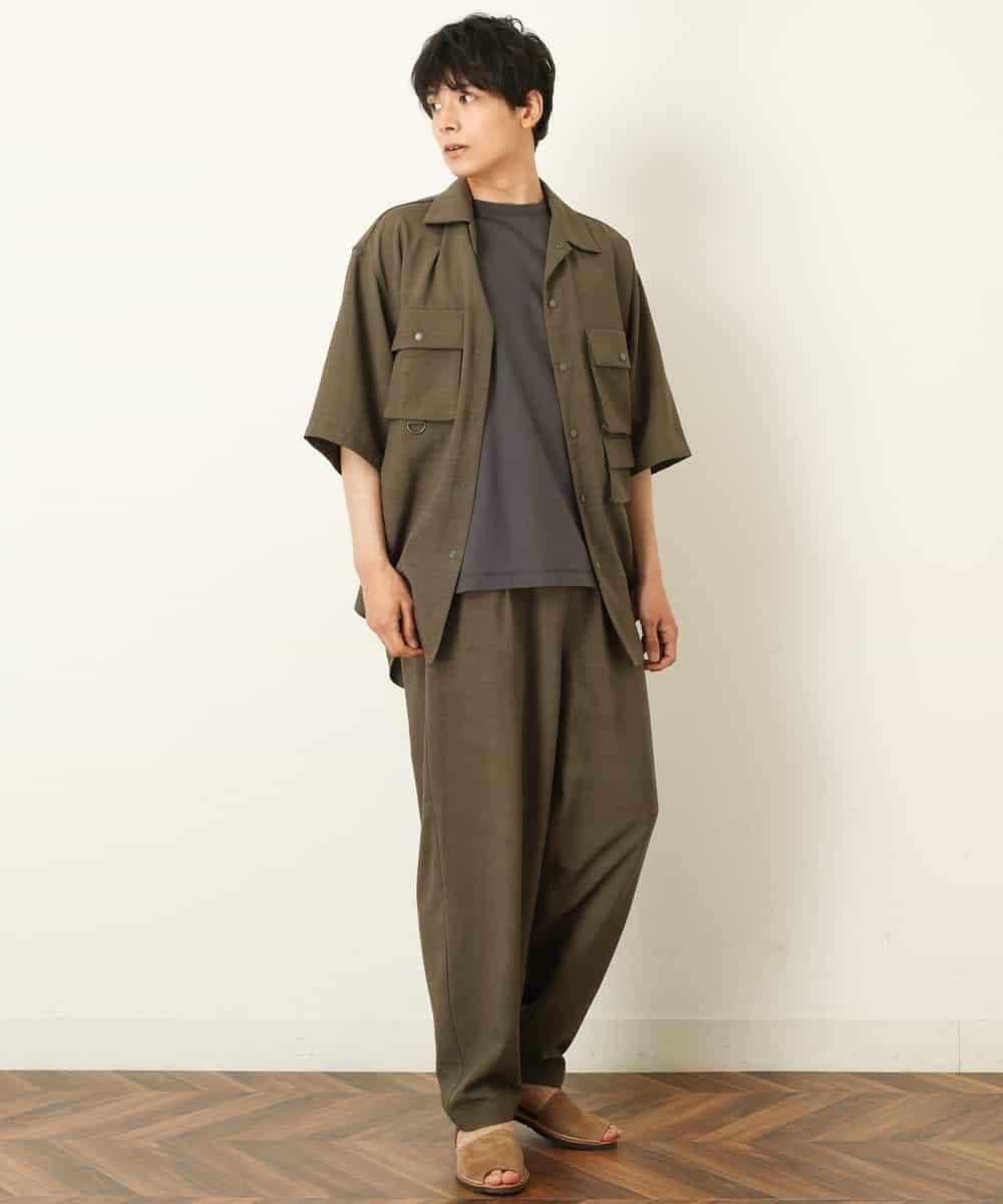 KHKHP40029 a.v.v MEN(アー・ヴェ・ヴェ) 【S-XXL/多機能】シルケットスムースワイドシルエットカットソー グリーン