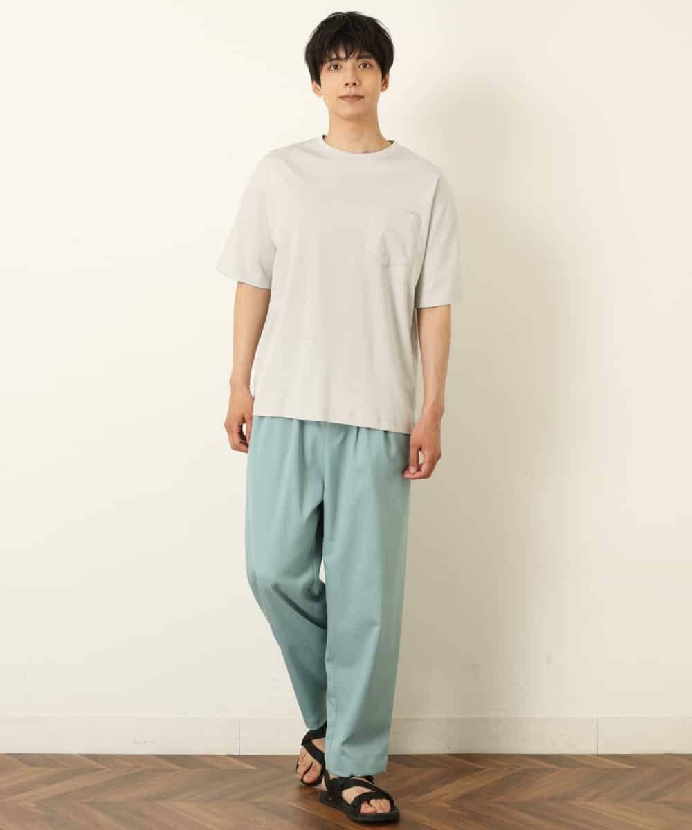 KHKHP40029 a.v.v MEN(アー・ヴェ・ヴェ) 【S-XXL/多機能】シルケットスムースワイドシルエットカットソー グリーン