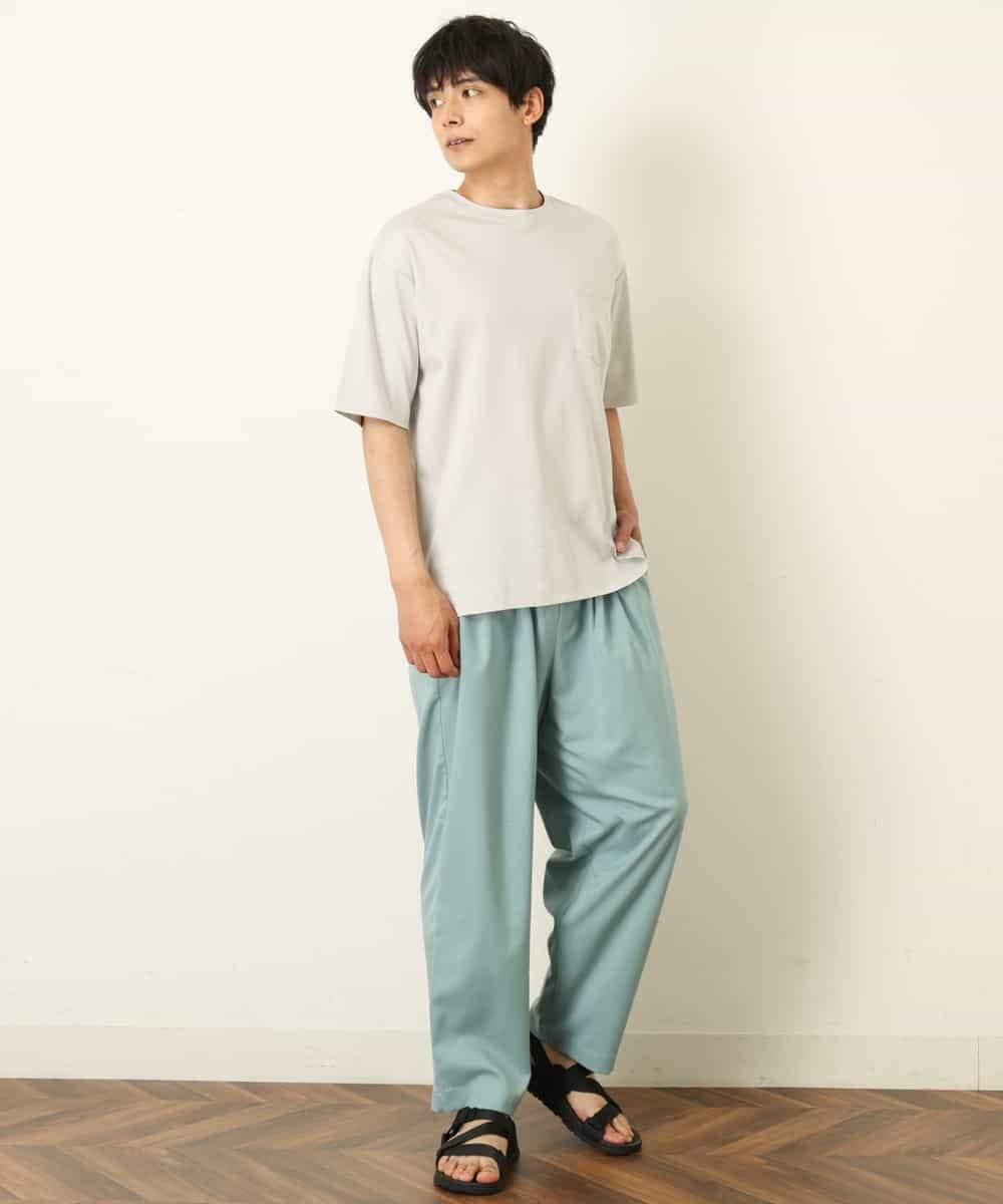 KHKHP40029 a.v.v MEN(アー・ヴェ・ヴェ) 【S-XXL/多機能】シルケットスムースワイドシルエットカットソー グリーン