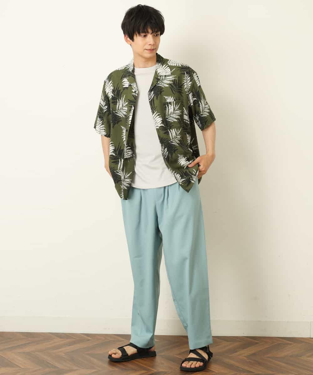 KHKHP40029 a.v.v MEN(アー・ヴェ・ヴェ) 【S-XXL/多機能】シルケットスムースワイドシルエットカットソー グリーン
