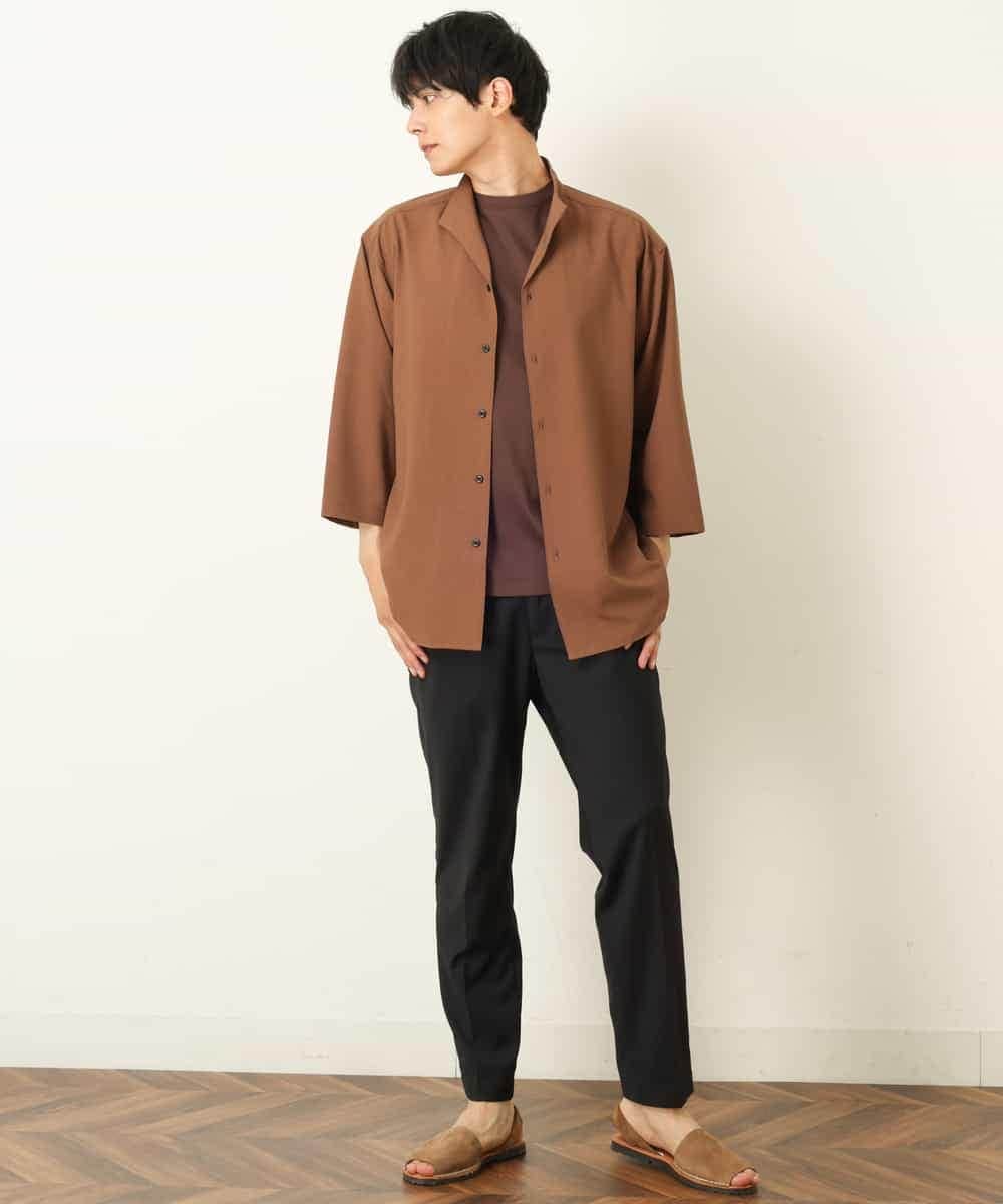 KHKHP40029 a.v.v MEN(アー・ヴェ・ヴェ) 【S-XXL/多機能】シルケットスムースワイドシルエットカットソー グリーン