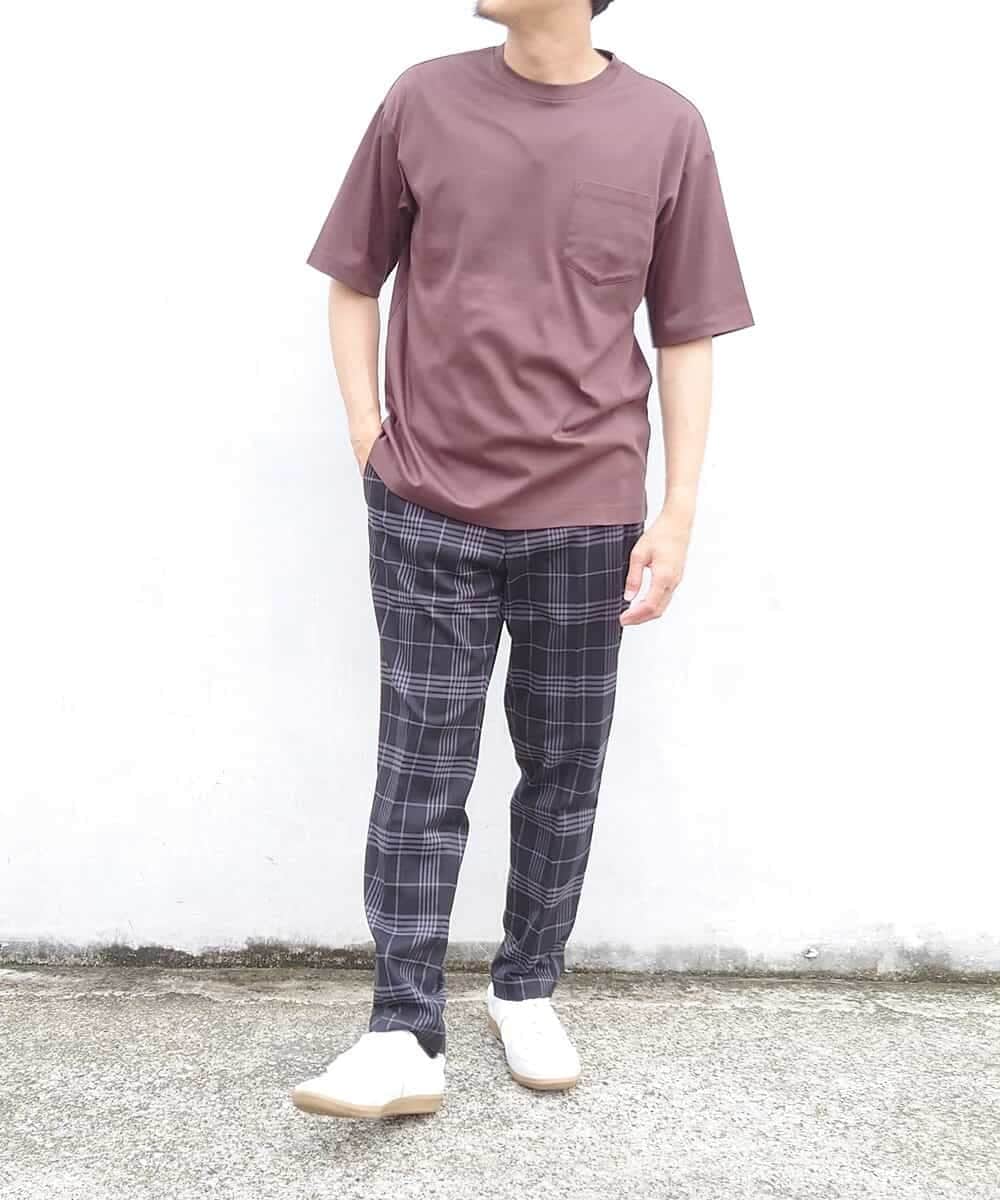 KHKHP40029 a.v.v MEN(アー・ヴェ・ヴェ) 【S-XXL/多機能】シルケットスムースワイドシルエットカットソー グリーン