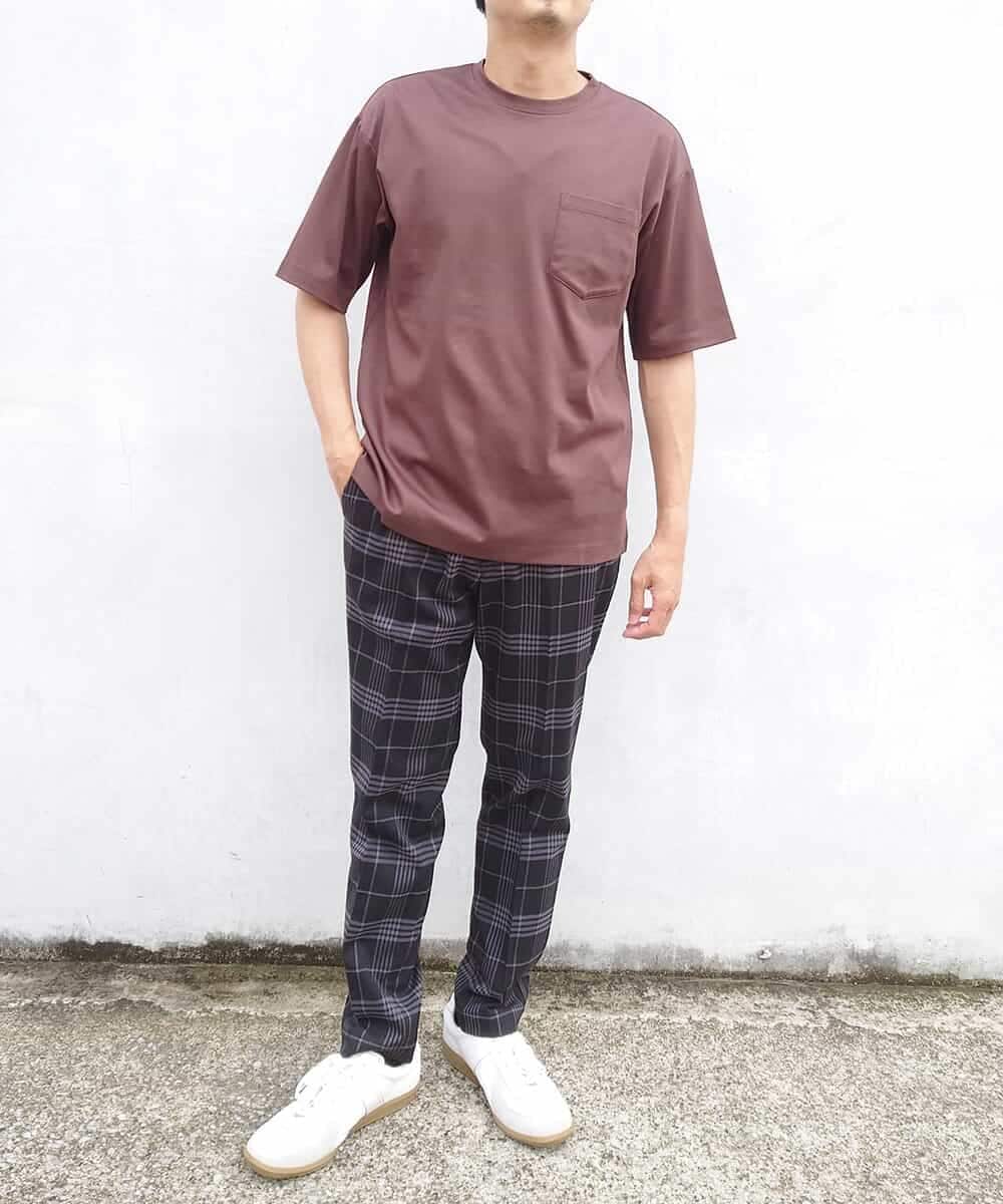 KHKHP40029 a.v.v MEN(アー・ヴェ・ヴェ) 【S-XXL/多機能】シルケットスムースワイドシルエットカットソー グリーン