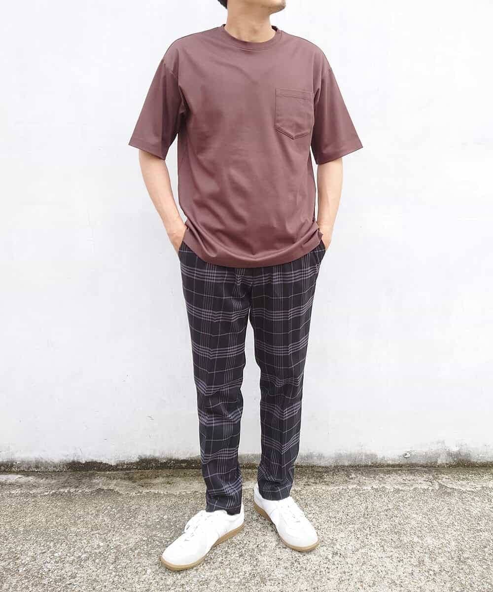 KHKHP40029 a.v.v MEN(アー・ヴェ・ヴェ) 【S-XXL/多機能】シルケットスムースワイドシルエットカットソー グリーン