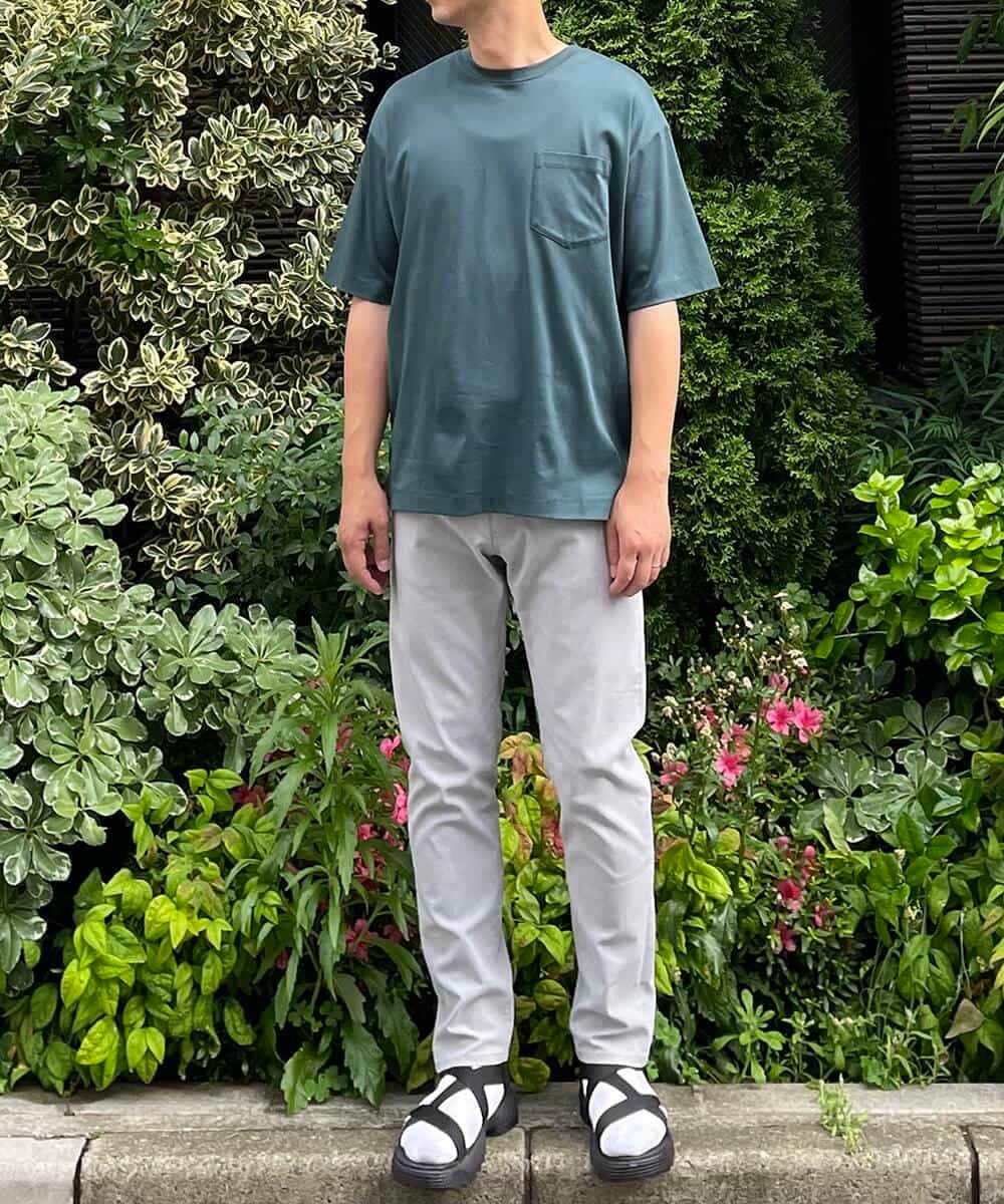 KHKHP40029 a.v.v MEN(アー・ヴェ・ヴェ) 【S-XXL/多機能】シルケットスムースワイドシルエットカットソー グリーン
