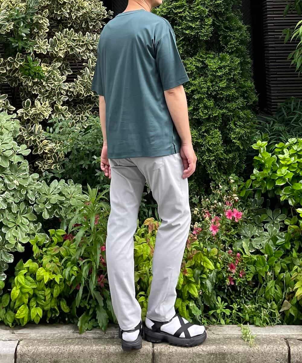 KHKHP40029 a.v.v MEN(アー・ヴェ・ヴェ) 【S-XXL/多機能】シルケットスムースワイドシルエットカットソー グリーン