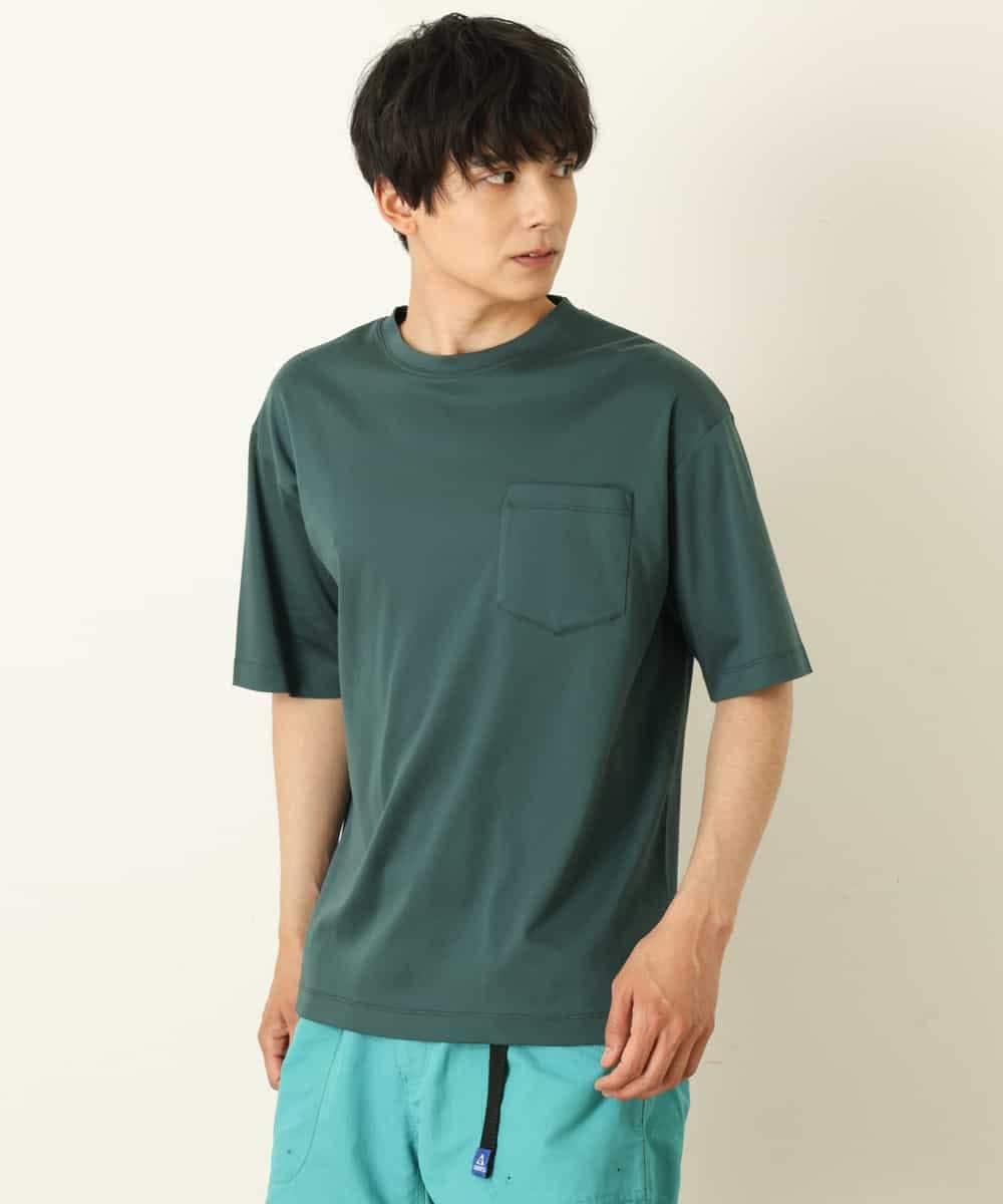 KHKHP40029 a.v.v MEN(アー・ヴェ・ヴェ) 【S-XXL/多機能】シルケットスムースワイドシルエットカットソー グリーン