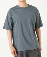 KHKHP40029 a.v.v MEN(アー・ヴェ・ヴェ) 【S-XXL/多機能】シルケットスムースワイドシルエットカットソー ブルーグレー