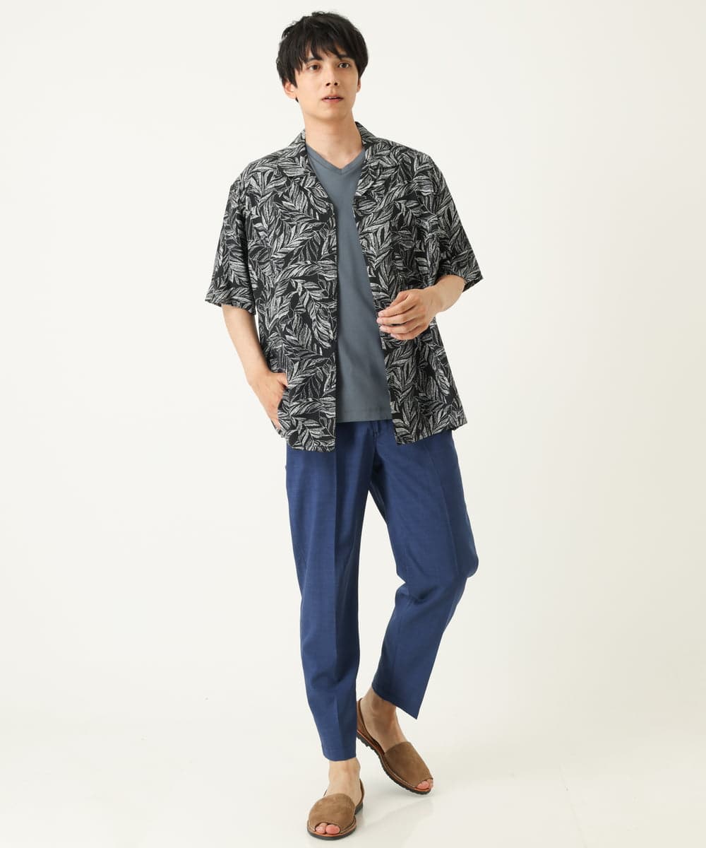 KHKHP41029 a.v.v MEN(アー・ヴェ・ヴェ) 【S-XXL/多機能】シルケットスムースVネックカットソー ライトグレー