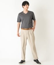 KHKHP41029 a.v.v MEN(アー・ヴェ・ヴェ) 【S-XXL/多機能】シルケットスムースVネックカットソー ライトグレー