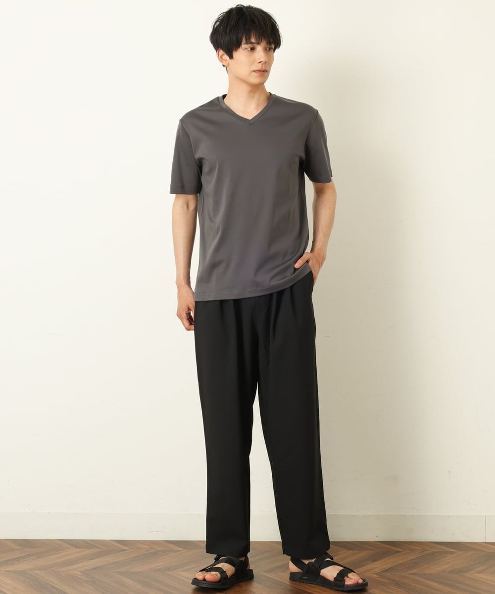 KHKHP41029 a.v.v MEN(アー・ヴェ・ヴェ) 【S-XXL/多機能】シルケットスムースVネックカットソー ライトグレー