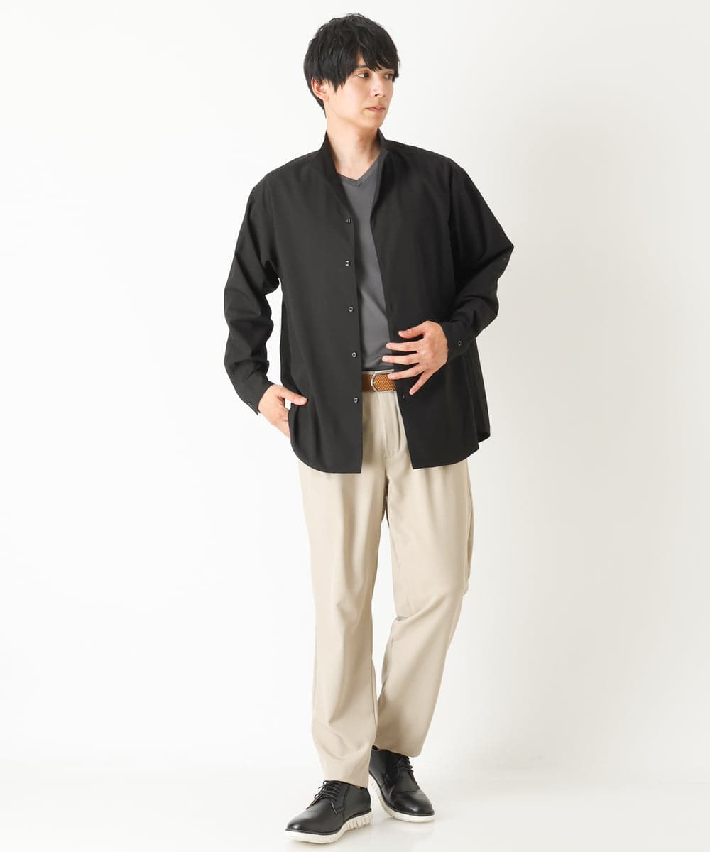 KHKHP41029 a.v.v MEN(アー・ヴェ・ヴェ) 【S-XXL/多機能】シルケットスムースVネックカットソー ライトグレー