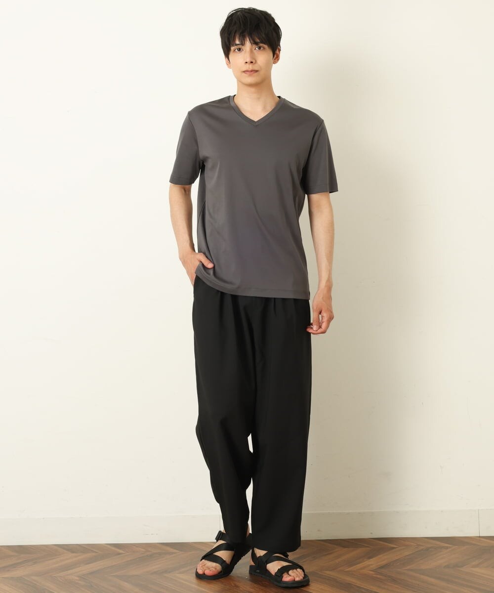 KHKHP41029 a.v.v MEN(アー・ヴェ・ヴェ) 【S-XXL/多機能】シルケットスムースVネックカットソー ライトグレー