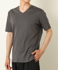 KHKHP41029 a.v.v MEN(アー・ヴェ・ヴェ) 【S-XXL/多機能】シルケットスムースVネックカットソー ダークグレー