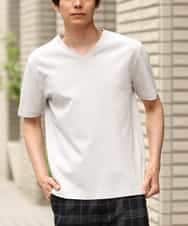 KHKHP41029 a.v.v MEN(アー・ヴェ・ヴェ) 【S-XXL/多機能】シルケットスムースVネックカットソー ライトグレー