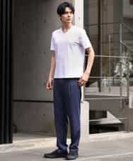 KHKHP41029 a.v.v MEN(アー・ヴェ・ヴェ) 【S-XXL/多機能】シルケットスムースVネックカットソー ライトグレー