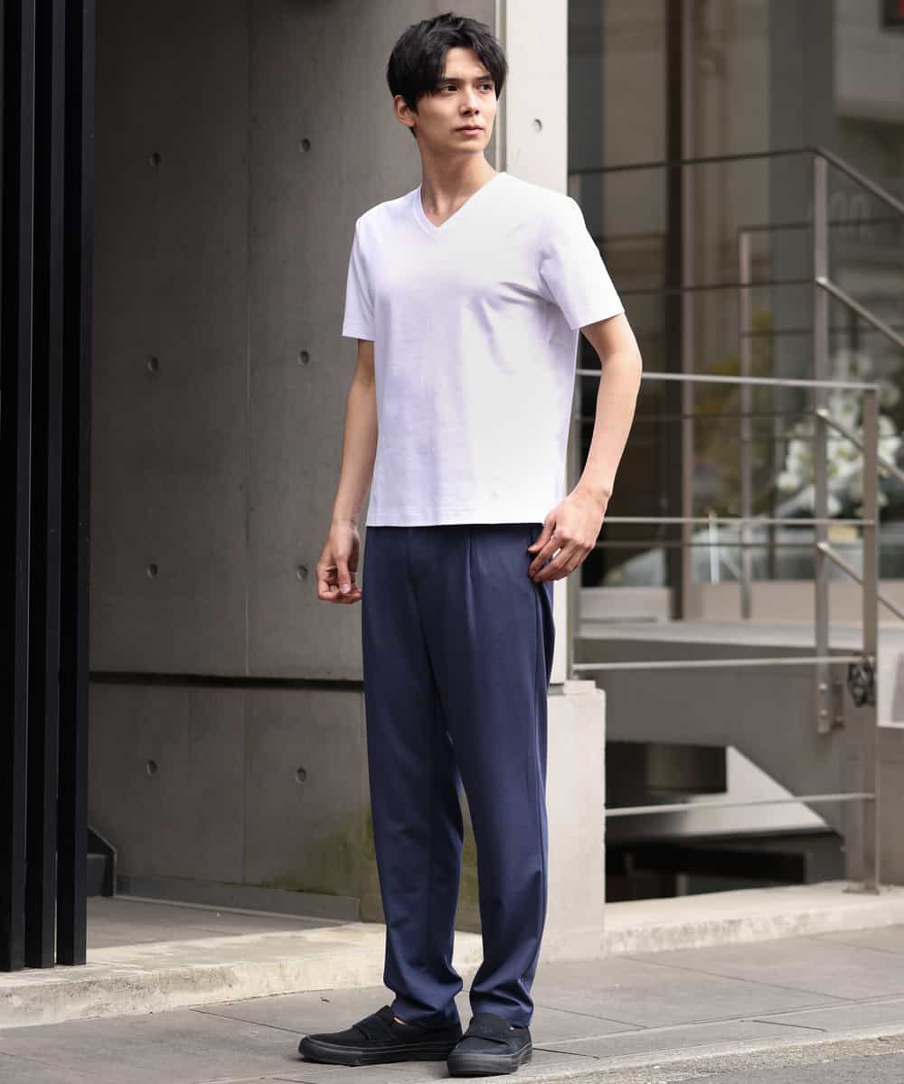 KHKHP41029 a.v.v MEN(アー・ヴェ・ヴェ) 【S-XXL/多機能】シルケットスムースVネックカットソー ライトグレー