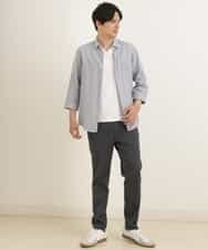 KHKHP41029 a.v.v MEN(アー・ヴェ・ヴェ) 【S-XXL/多機能】シルケットスムースVネックカットソー ライトグレー