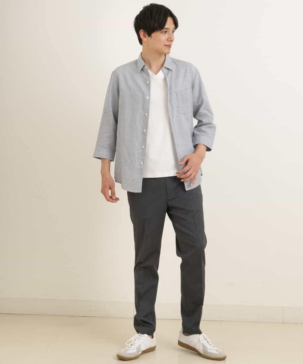 KHKHP41029 a.v.v MEN(アー・ヴェ・ヴェ) 【S-XXL/多機能】シルケットスムースVネックカットソー ライトグレー