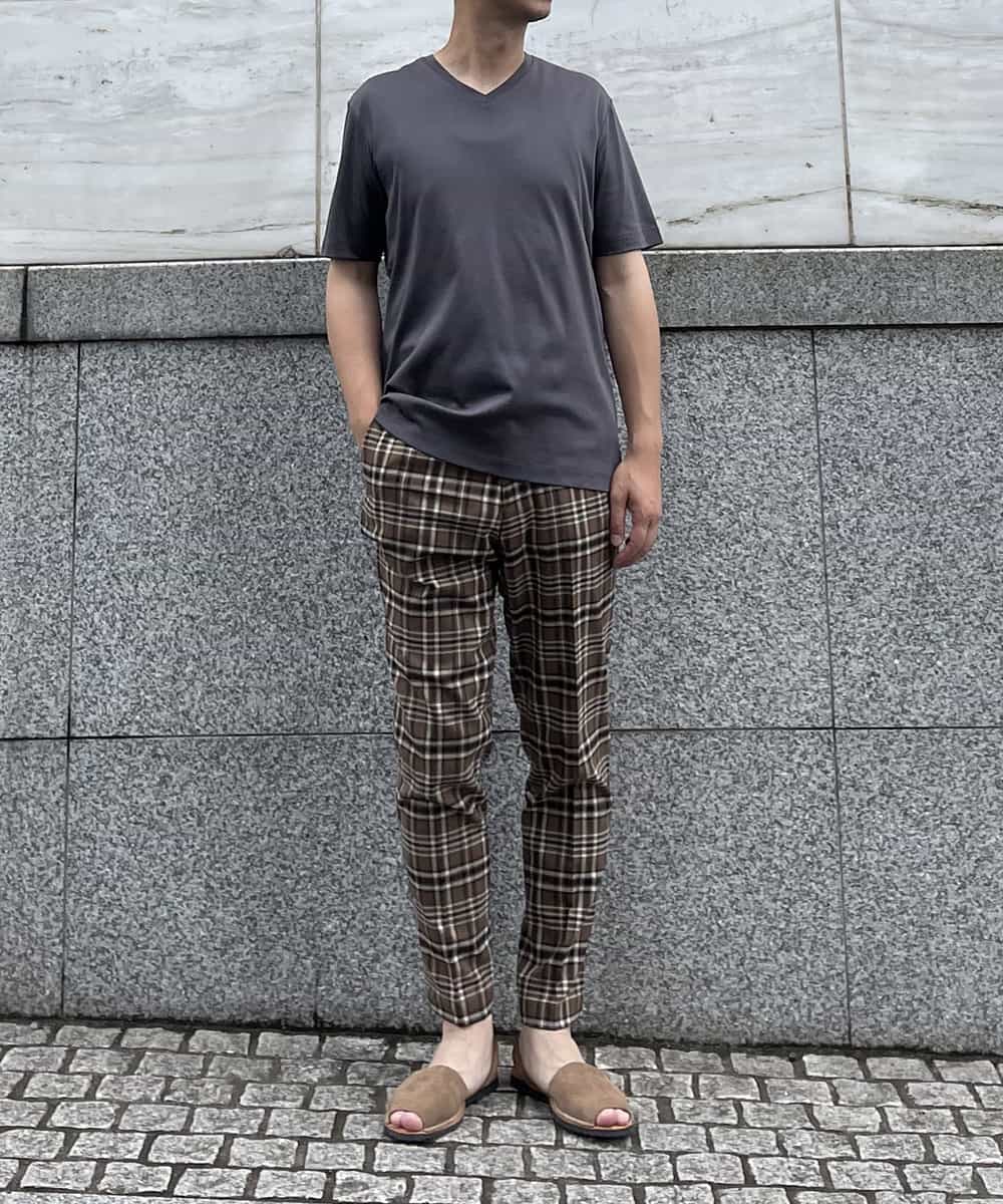 KHKHP41029 a.v.v MEN(アー・ヴェ・ヴェ) 【S-XXL/多機能】シルケットスムースVネックカットソー ライトグレー