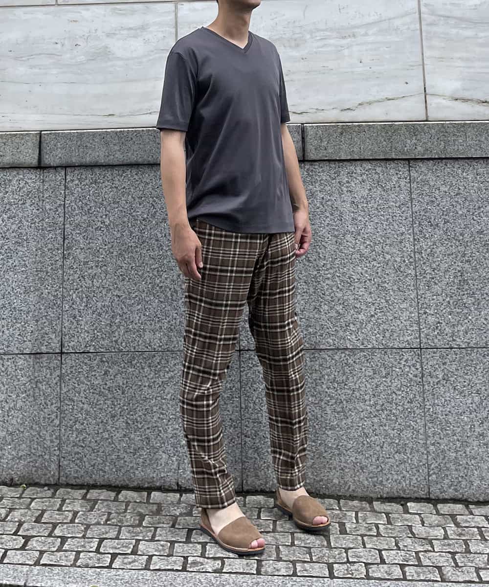 KHKHP41029 a.v.v MEN(アー・ヴェ・ヴェ) 【S-XXL/多機能】シルケットスムースVネックカットソー ライトグレー
