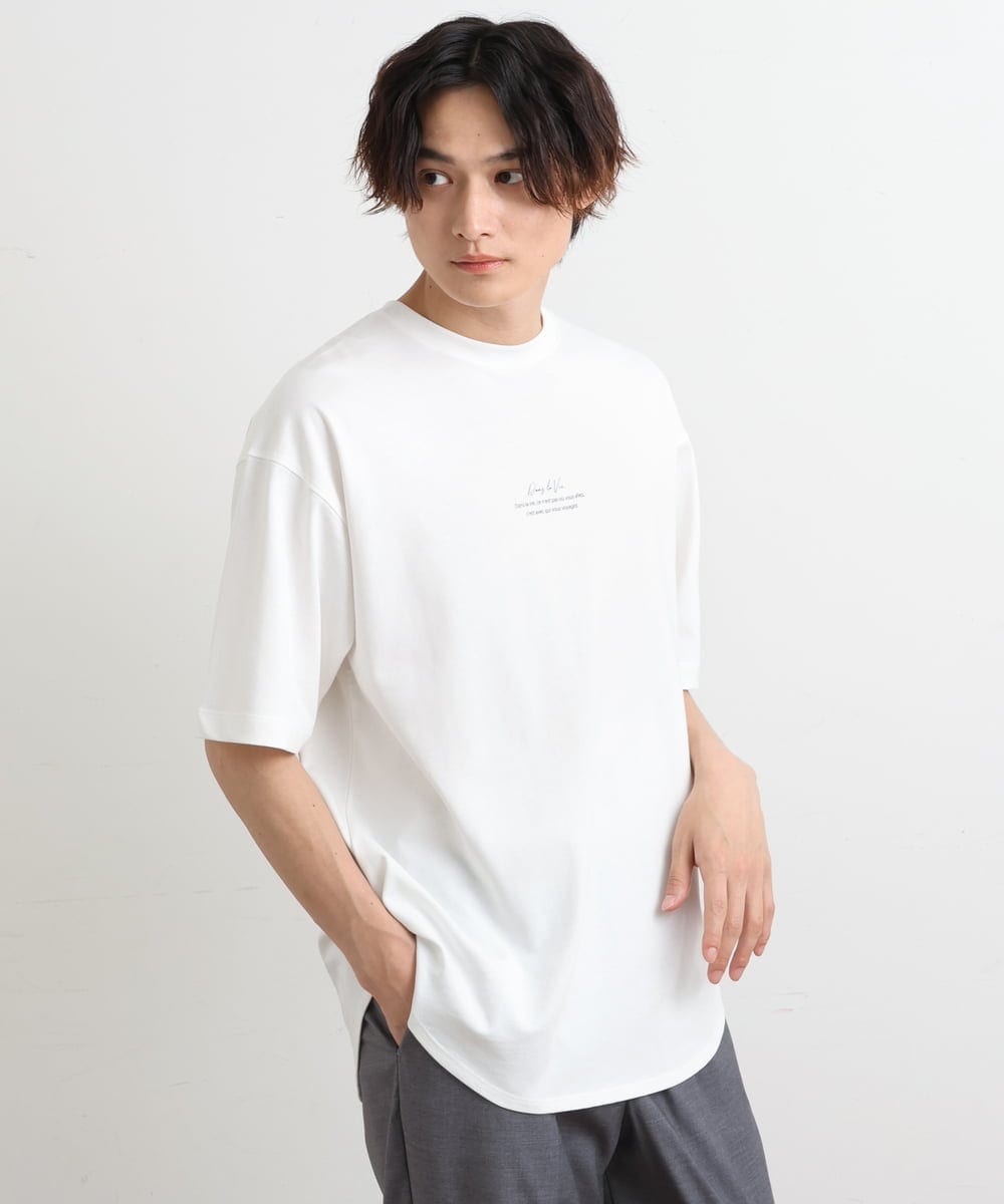 KHKHS10044 a.v.v MEN(アー・ヴェ・ヴェ) 【フォトグラファーコラボ】シャインロングシルエットTシャツ ホワイト