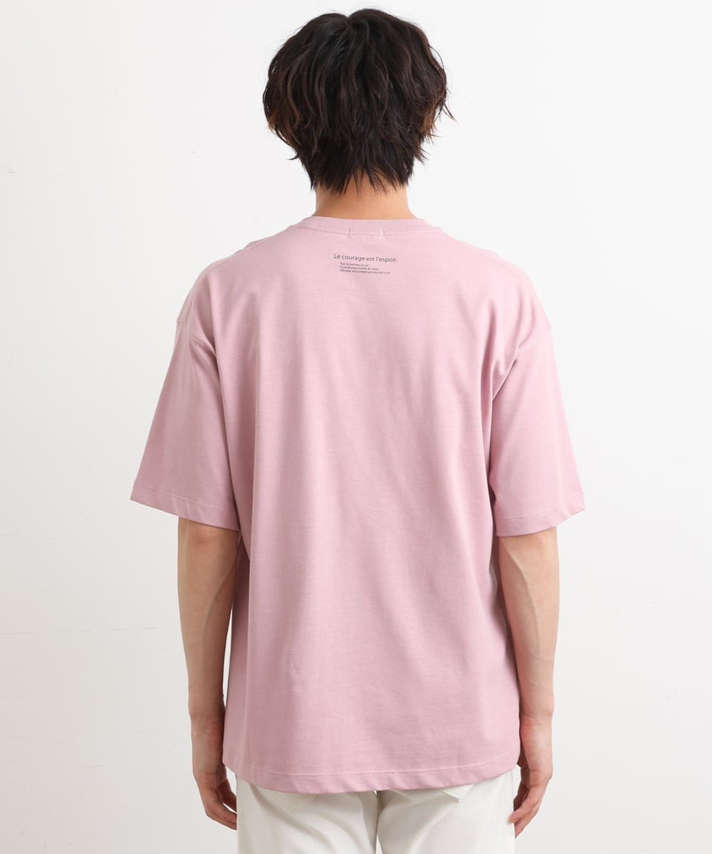 KHKHS11044 a.v.v MEN(アー・ヴェ・ヴェ) 【フォトグラファーコラボ】ボタニカルワイドシルエットTシャツ ピンク