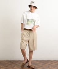 KHKHS11044 a.v.v MEN(アー・ヴェ・ヴェ) 【フォトグラファーコラボ】ボタニカルワイドシルエットTシャツ ピンク