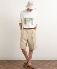 KHKHS11044 a.v.v MEN(アー・ヴェ・ヴェ) 【フォトグラファーコラボ】ボタニカルワイドシルエットTシャツ ピンク