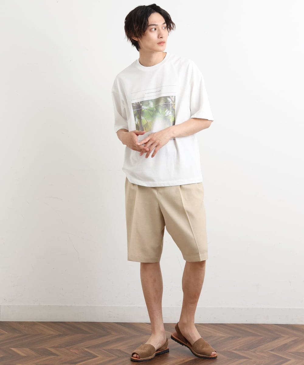 KHKHS11044 a.v.v MEN(アー・ヴェ・ヴェ) 【フォトグラファーコラボ】ボタニカルワイドシルエットTシャツ ピンク