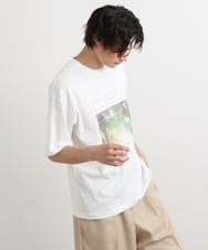 KHKHS11044 a.v.v MEN(アー・ヴェ・ヴェ) 【フォトグラファーコラボ】ボタニカルワイドシルエットTシャツ ピンク