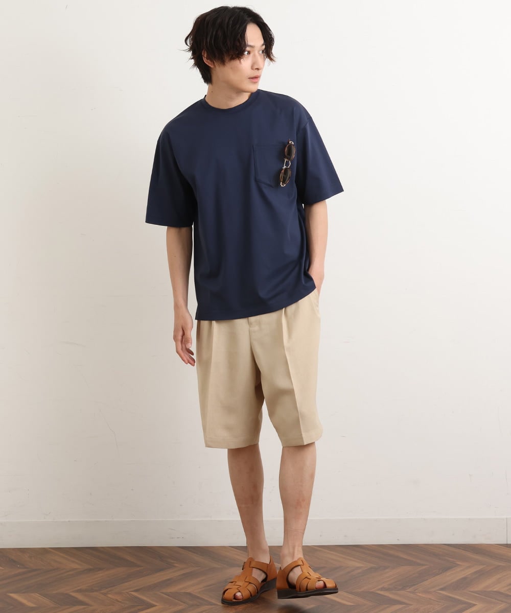 KHKHS40034 a.v.v MEN(アー・ヴェ・ヴェ) 【接触冷感/S-XXL】シルケットスムースワイドシルエットTシャツ グリーン