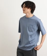 KHKHS40034 a.v.v MEN(アー・ヴェ・ヴェ) 【接触冷感/S-XXL】シルケットスムースワイドシルエットTシャツ ライトブルー