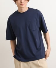 KHKHS40034 a.v.v MEN(アー・ヴェ・ヴェ) 【接触冷感/S-XXL】シルケットスムースワイドシルエットTシャツ ネイビー