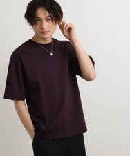 KHKHS40034 a.v.v MEN(アー・ヴェ・ヴェ) 【接触冷感/S-XXL】シルケットスムースワイドシルエットTシャツ ボルドー