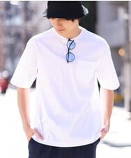 KHKHS40034 a.v.v MEN(アー・ヴェ・ヴェ) 【接触冷感/S-XXL】シルケットスムースワイドシルエットTシャツ ホワイト